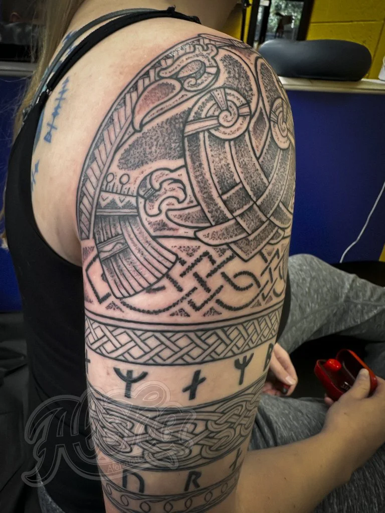 Female Nordic Viking tattoos | Norse art, lines, forms