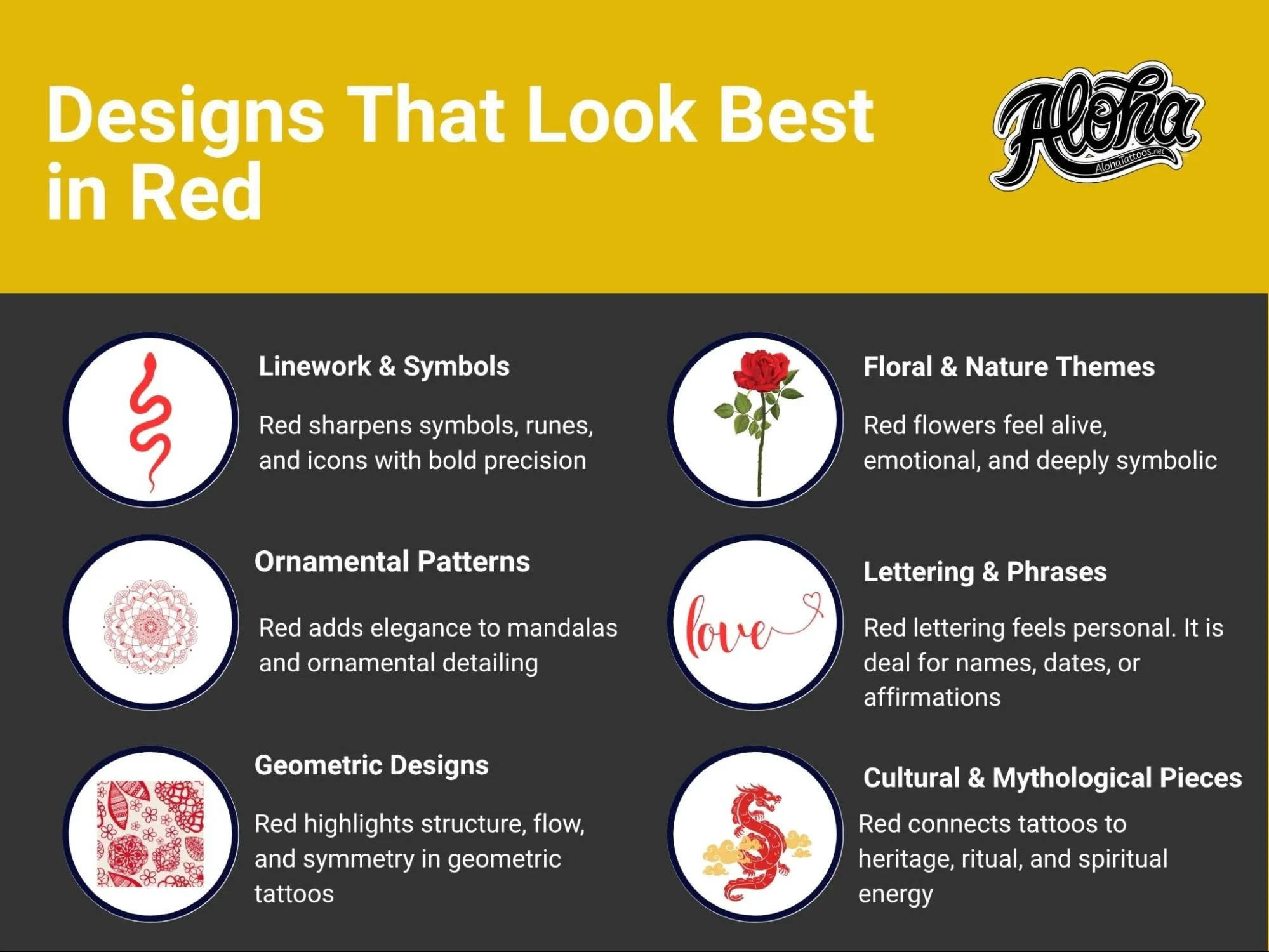 Are red tattoos in style? Trends, Facts, Placement, Techniques, etc