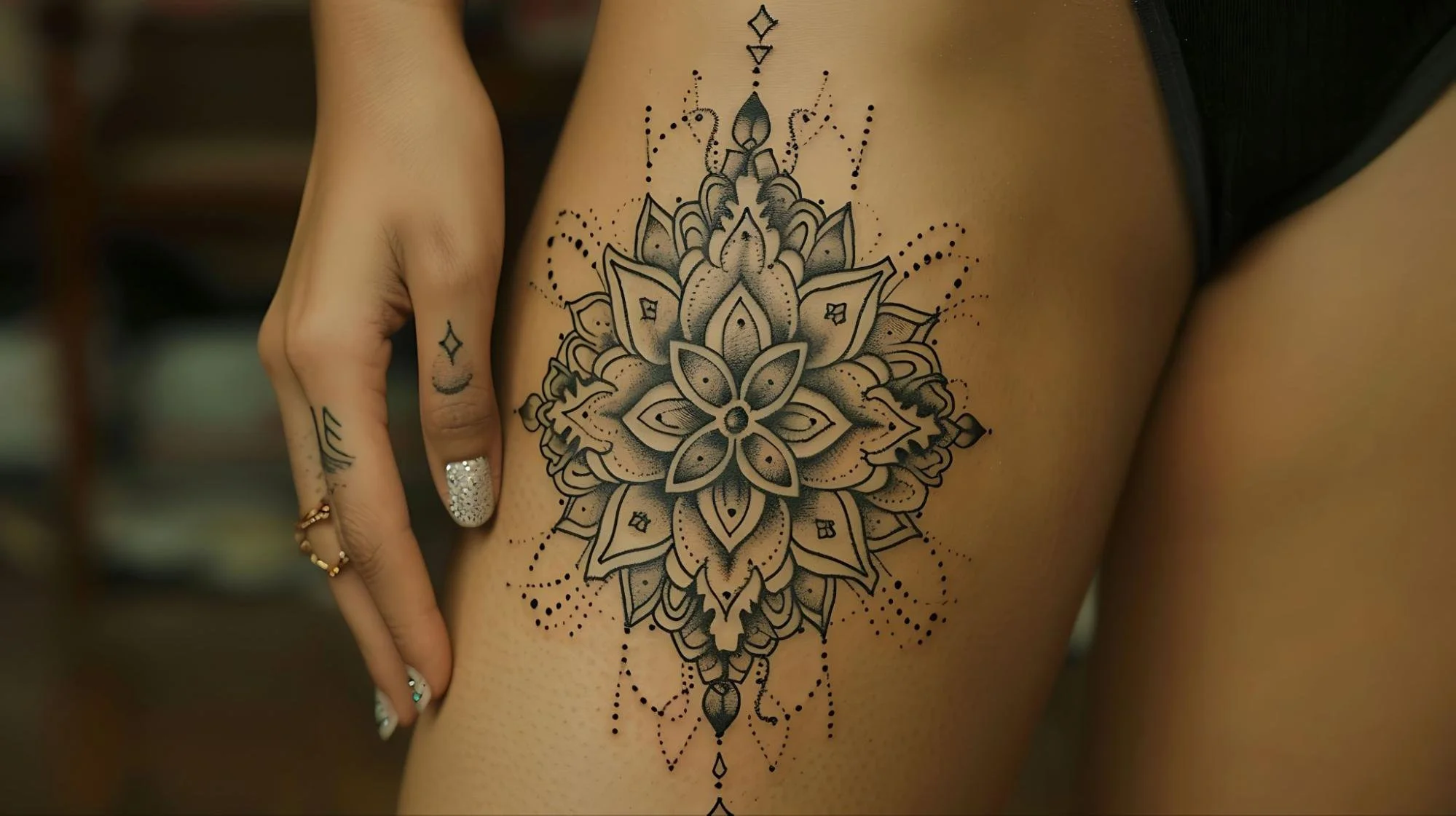 Mandala tattoos thigh | A guide to size, pain, and placement